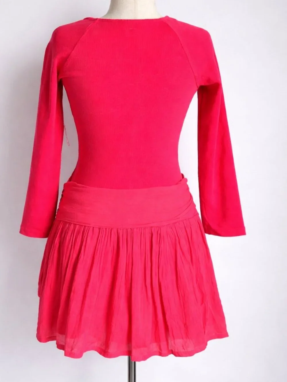Free People NEW Free-est Coral Lexi Drop Tie Waist Mini Dress SZ Medium Coquette